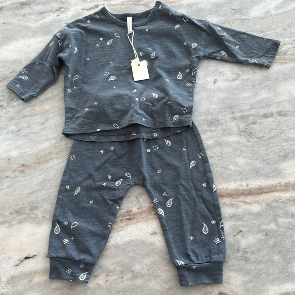 Rylee + Cru Navy Paisley Pajama Set